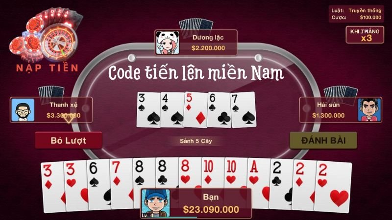 code tiến lên miền nam